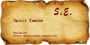 Spicz Emese névjegykártya
