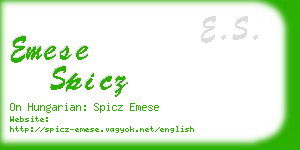 emese spicz business card